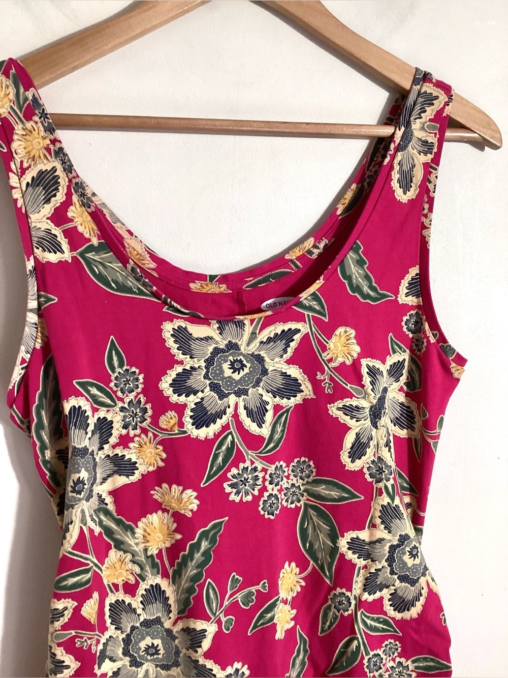 Old Navy Maternity Sleeveless Floral Slub Ruched Midi Dress L - Picture 5 of 15